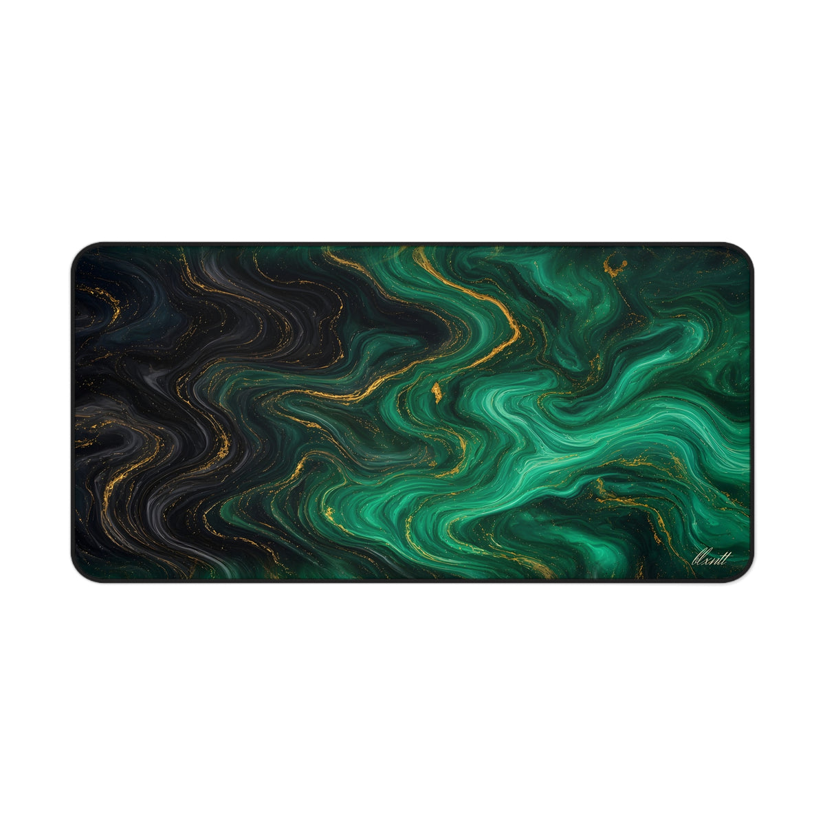 Emerald & Black Marble Desk Mat