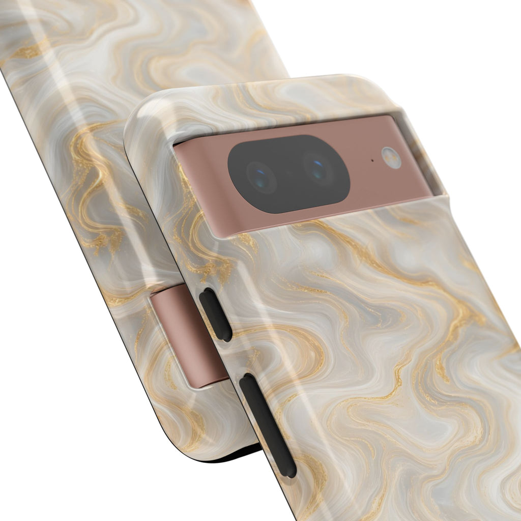 White & Gold Marble Phone Case