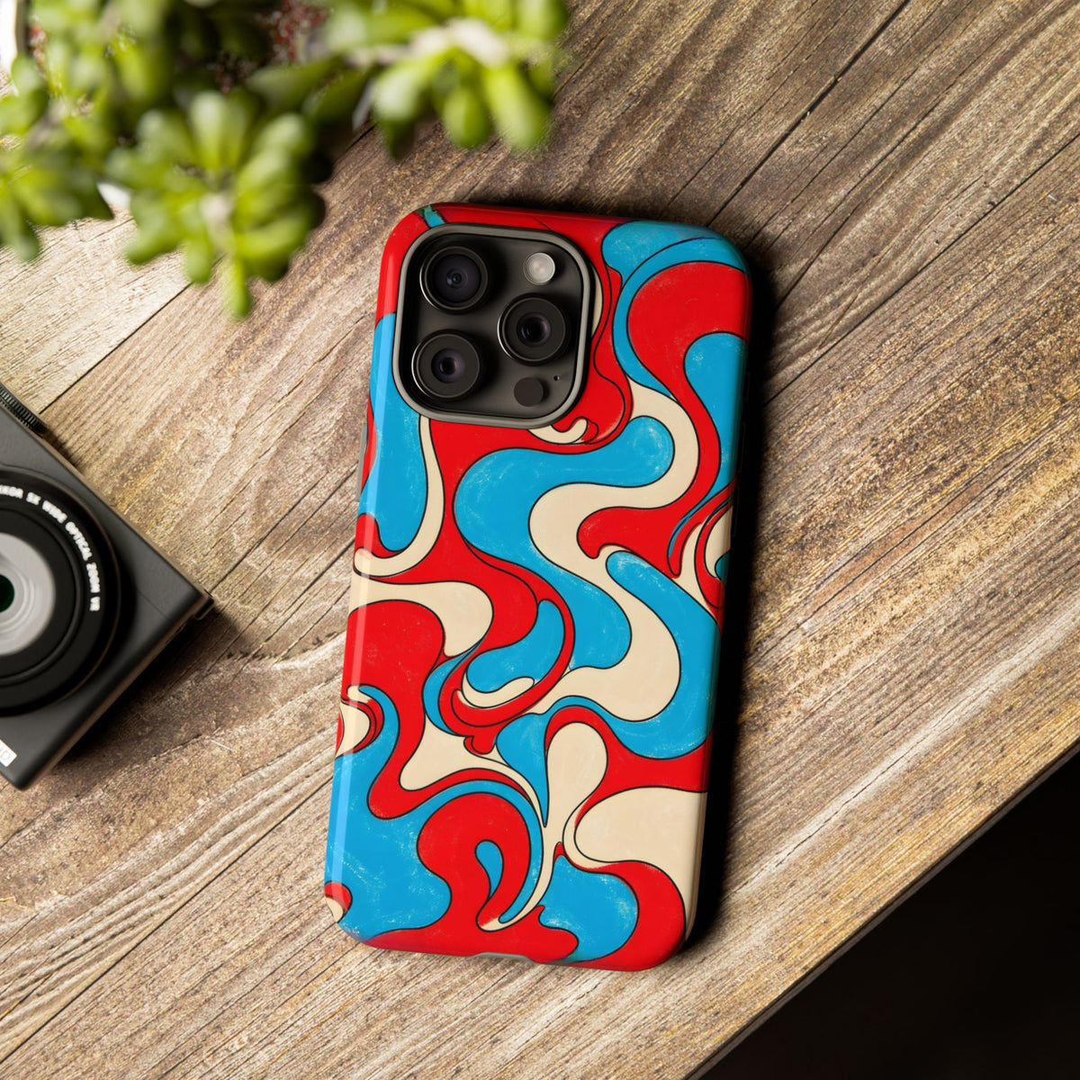 Fillmore Flow - Red, Cyan & Cream Phone Case