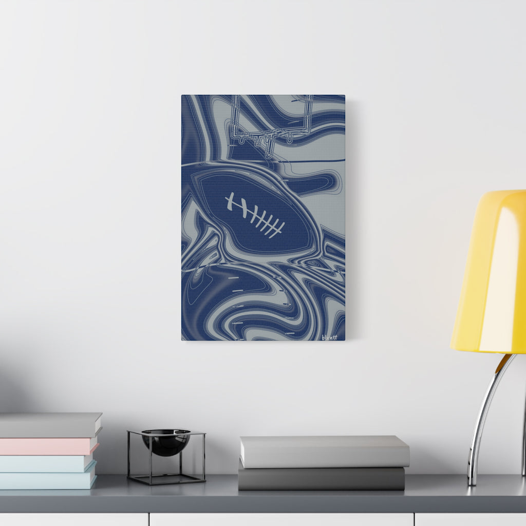 Blue & Gray Trippy Football Canvas