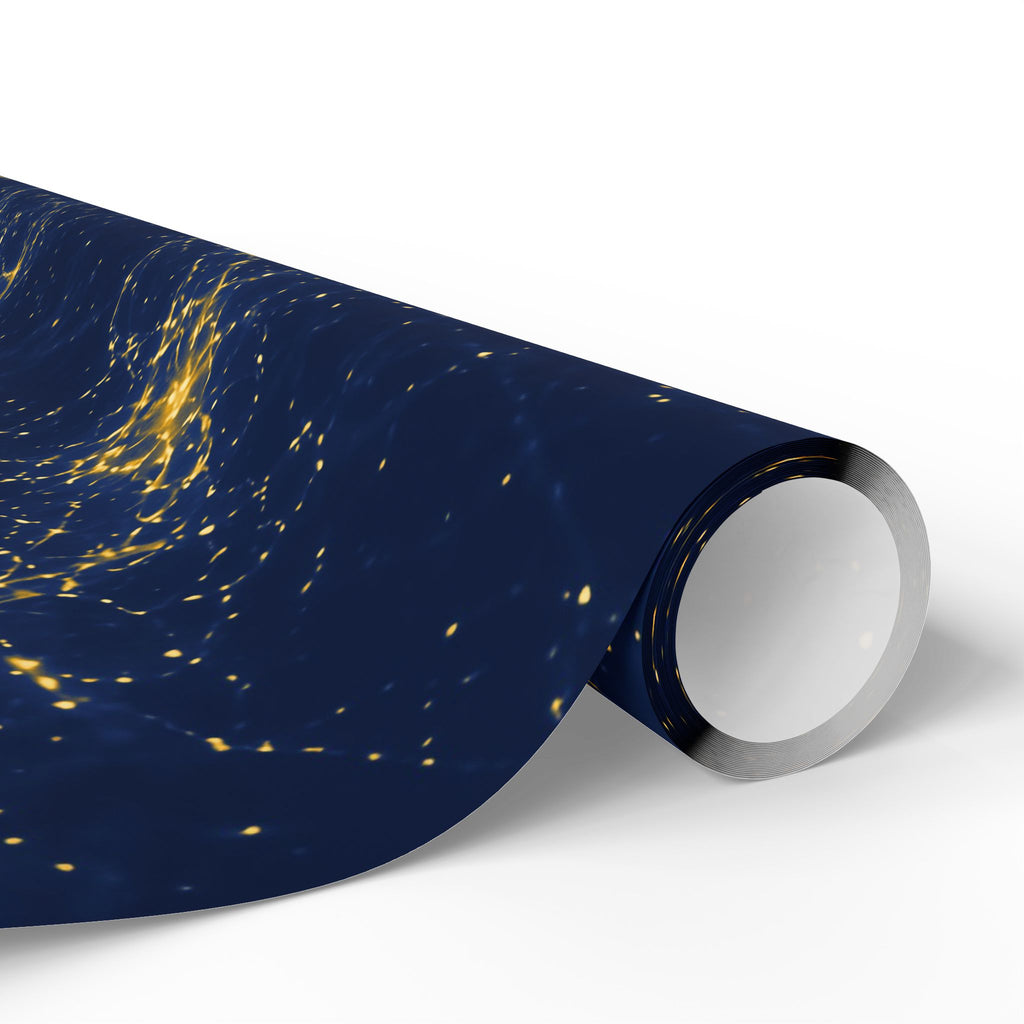 Neon Mycelium - Mustard Navy Wrapping Paper