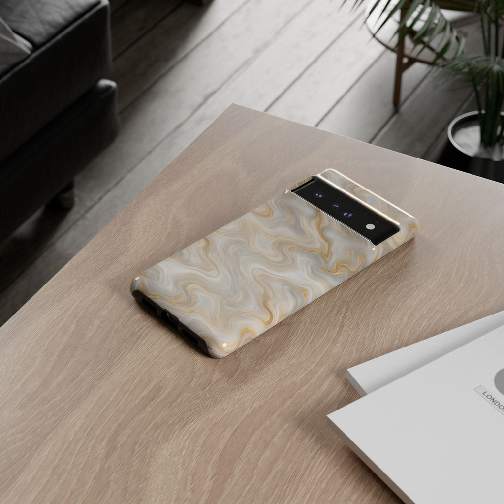 White & Gold Marble Phone Case