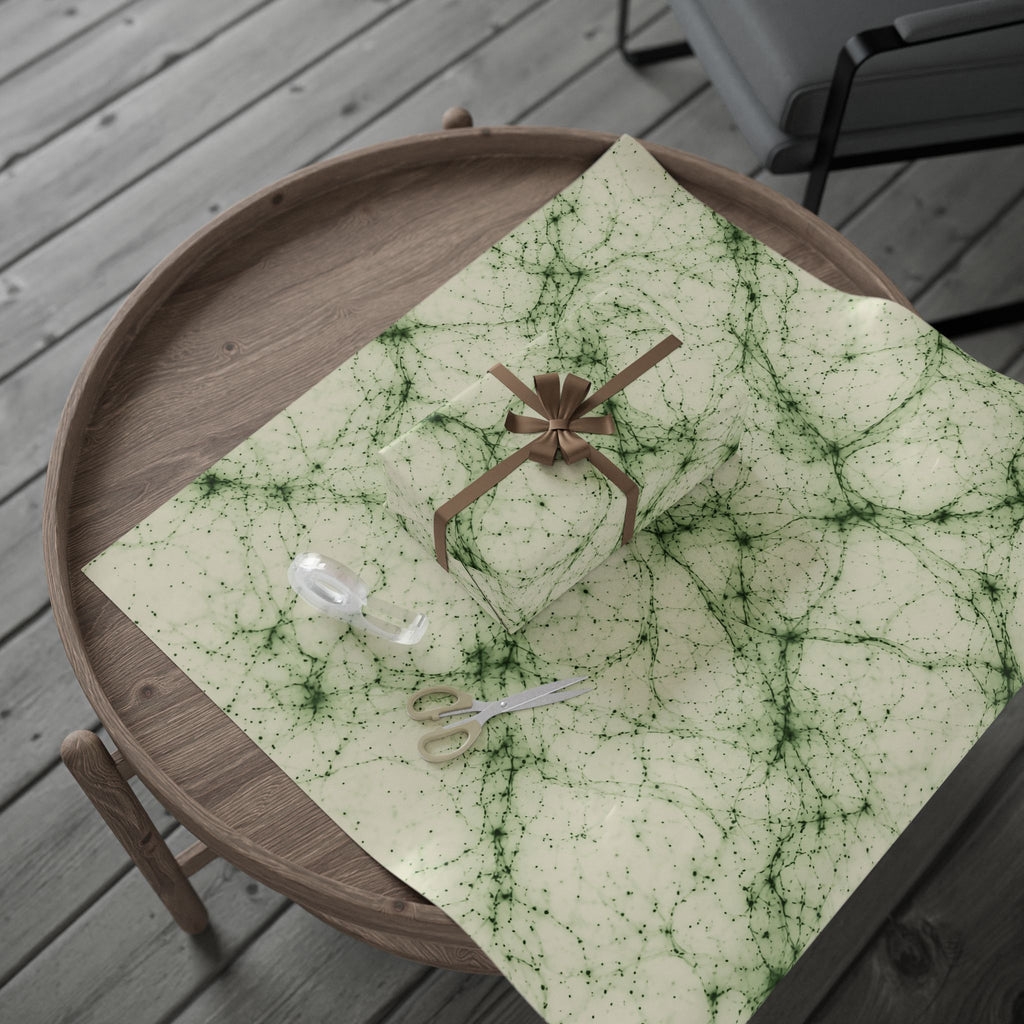 Neon Mycelium - Matcha Latte Wrapping Paper