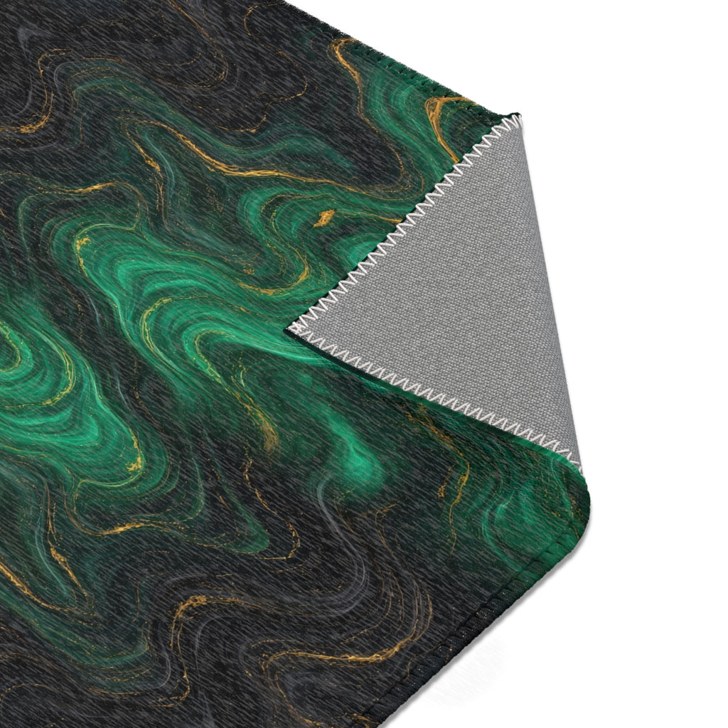 Emerald & Black Marble Area Rug