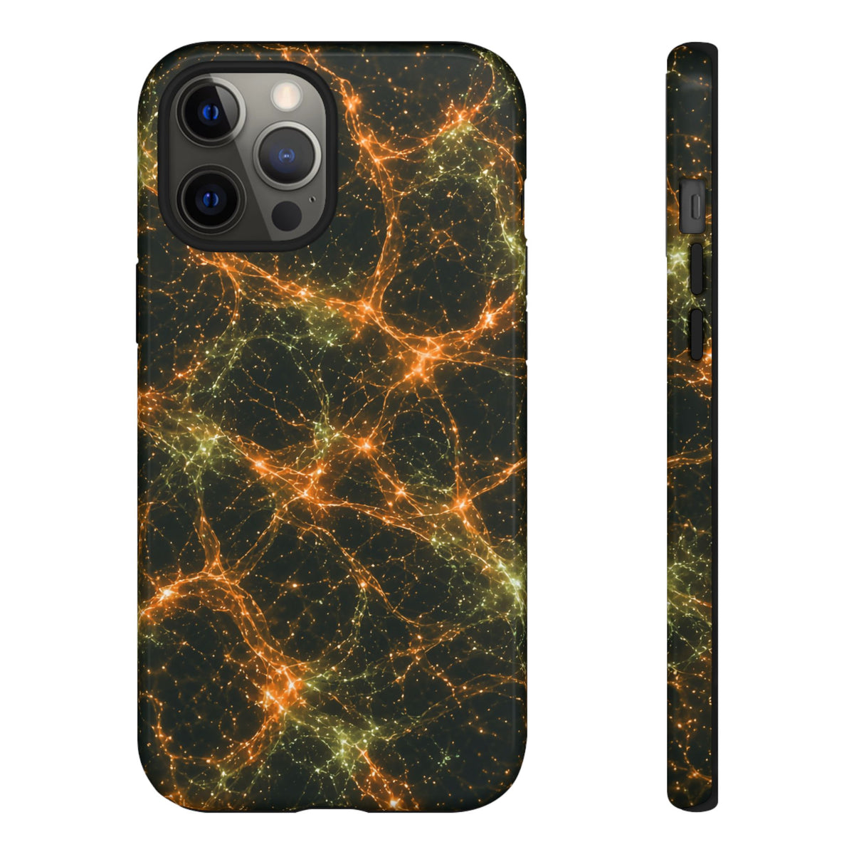 Neon Mycelium - Electric Tangerine Teal Phone Case