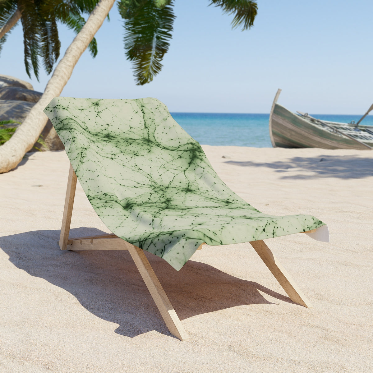 Neon Mycelium - Matcha Latte Beach Towel