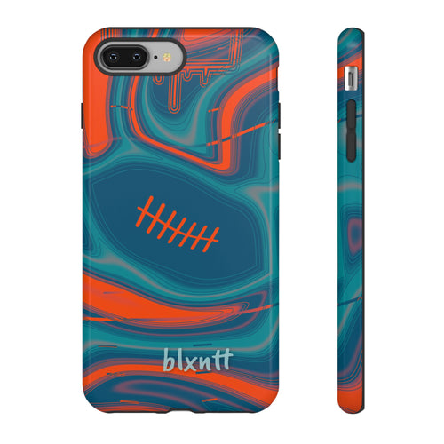 Aqua & Orange Trippy Football Phone Case