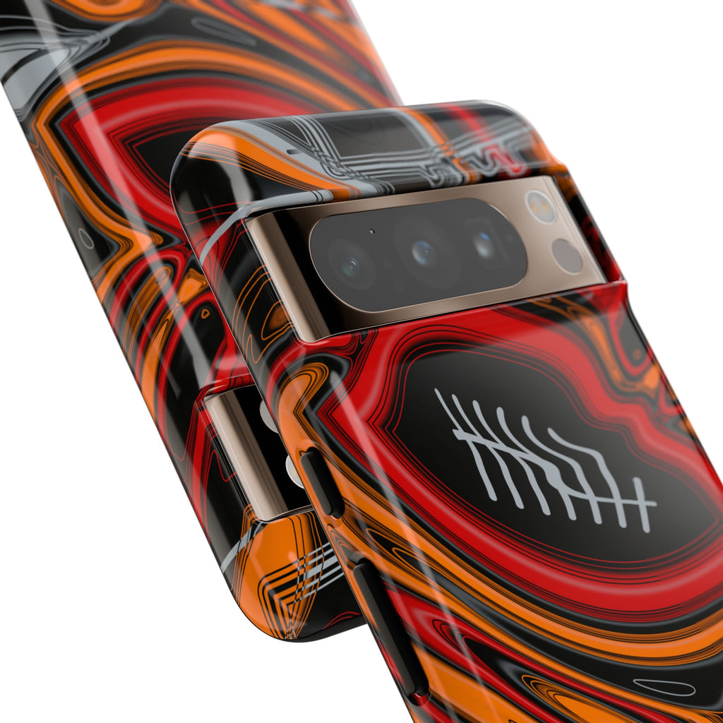 Red, Orange & Pewter Trippy Football Phone Case