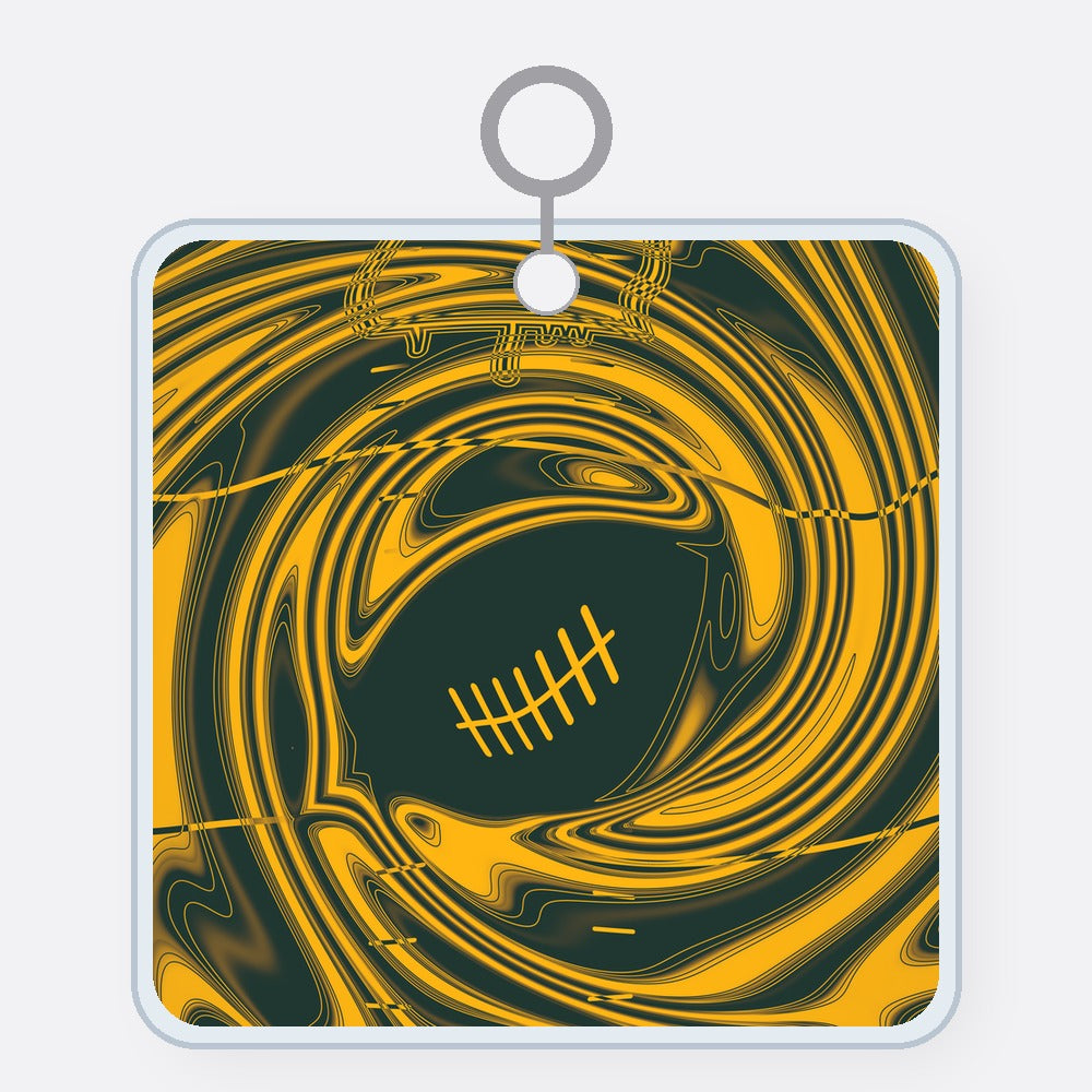 Red & Yellow Trippy Football Acrylic Keychain