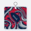 Navy, Red & Silver Trippy Football Acrylic Keychain