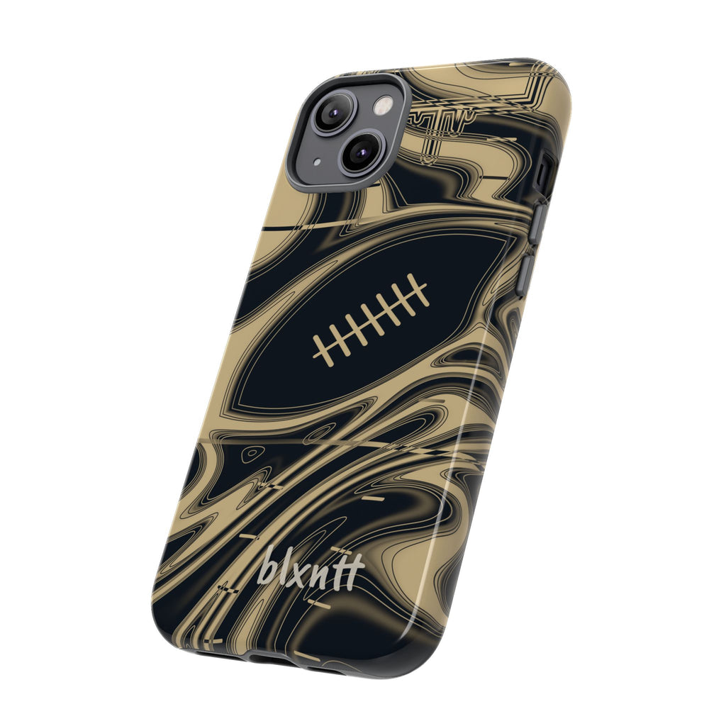 Old Gold & Black Trippy Football Phone Case