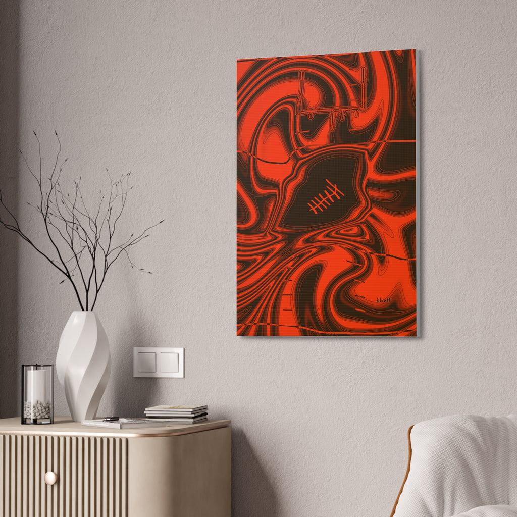 Brown & Orange Trippy Football Glossy Canvas