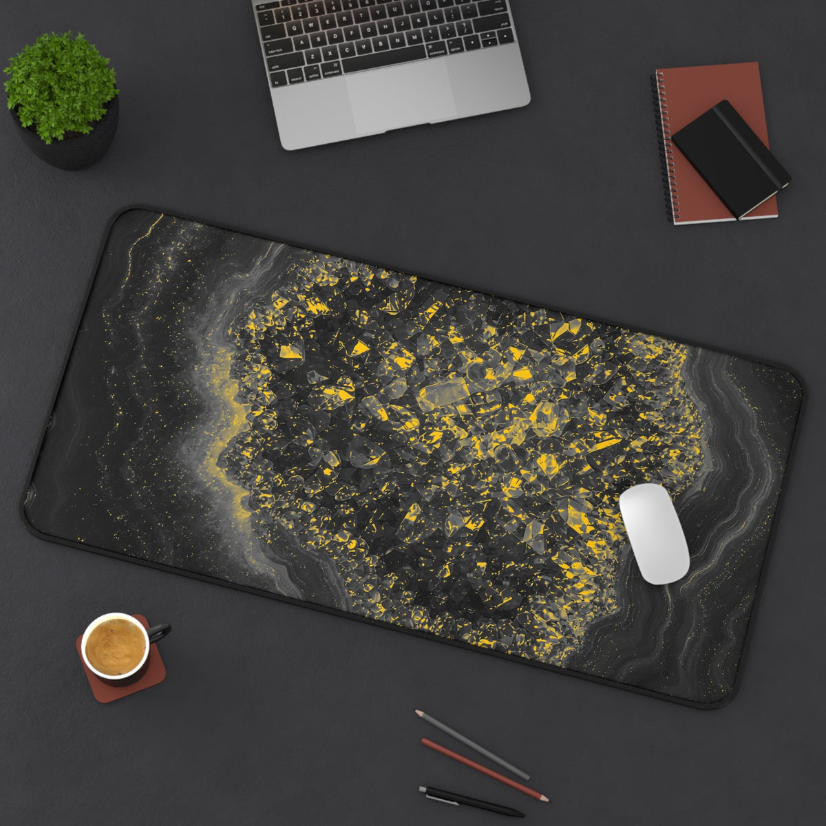 Geode Core - Mono Gold Spark Desk Mat