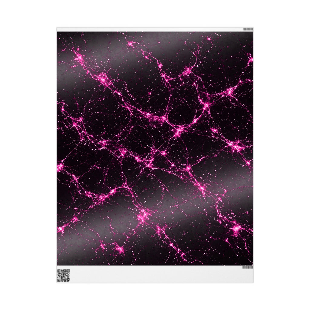 Neon Mycelium - Hot Pink Pulse Wrapping Paper