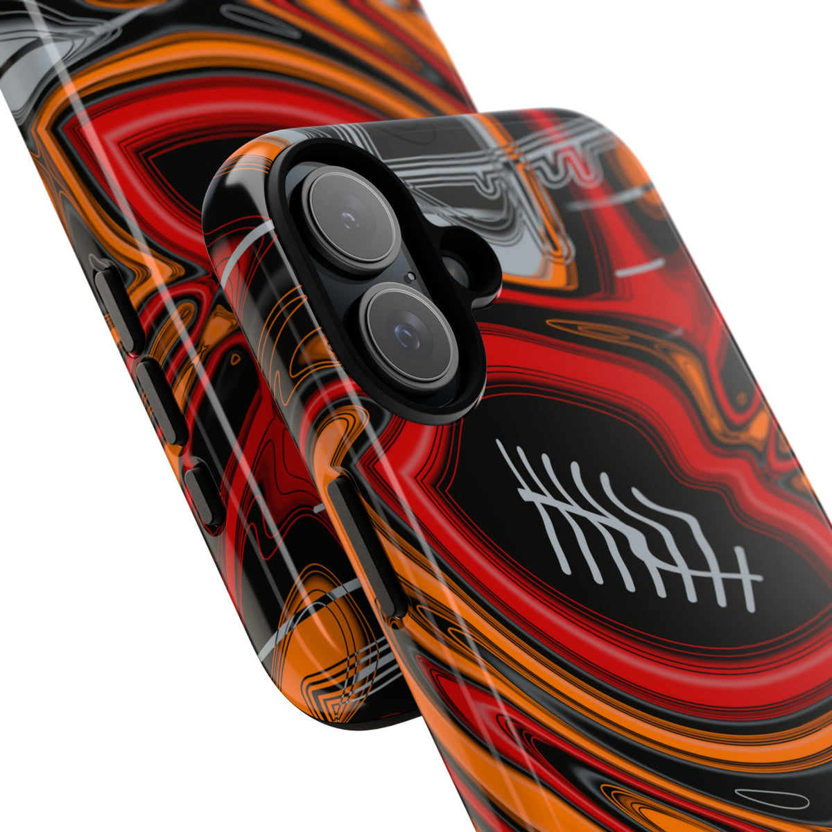 Red, Orange & Pewter Trippy Football Phone Case