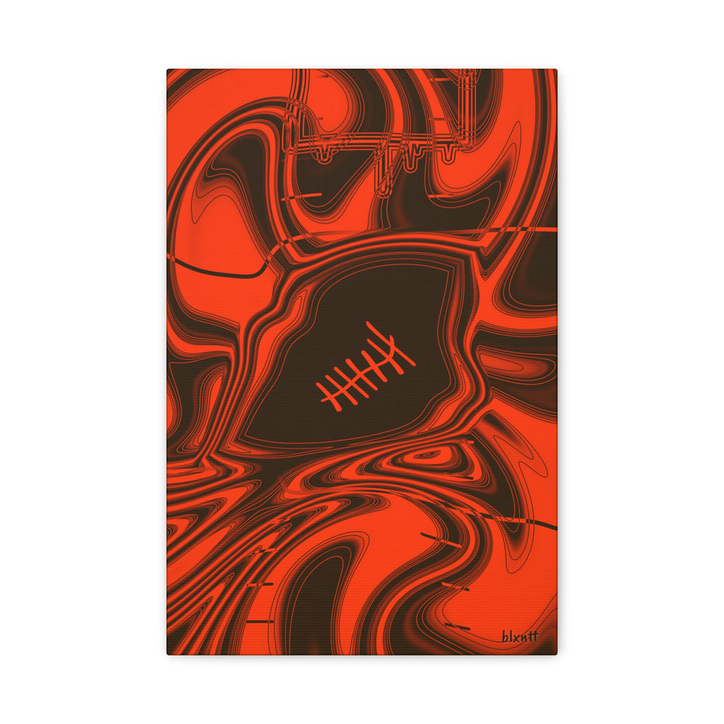 Brown & Orange Trippy Football Canvas