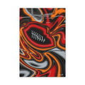 Red, Orange & Pewter Trippy Football Canvas