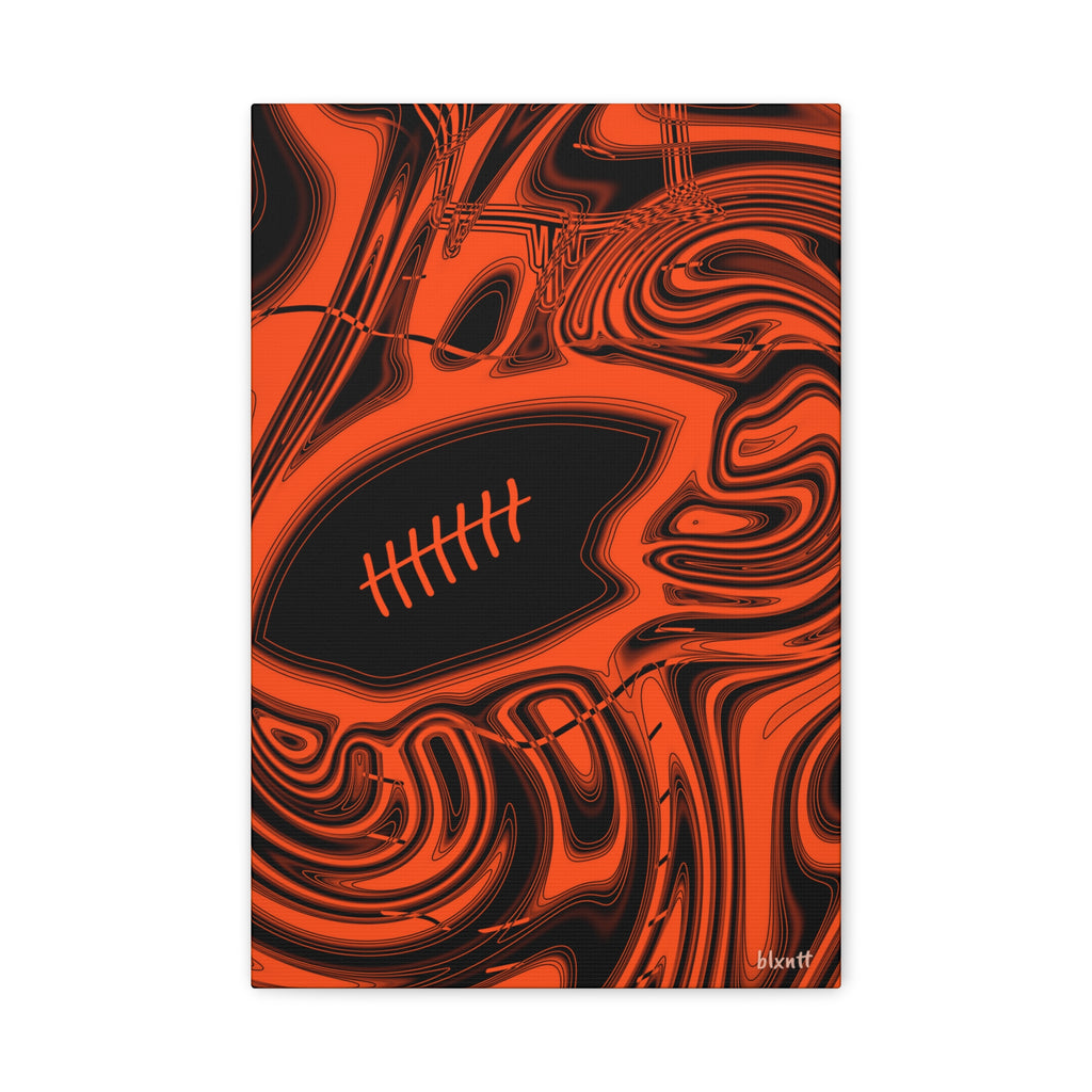 Orange & Black Trippy Football Canvas