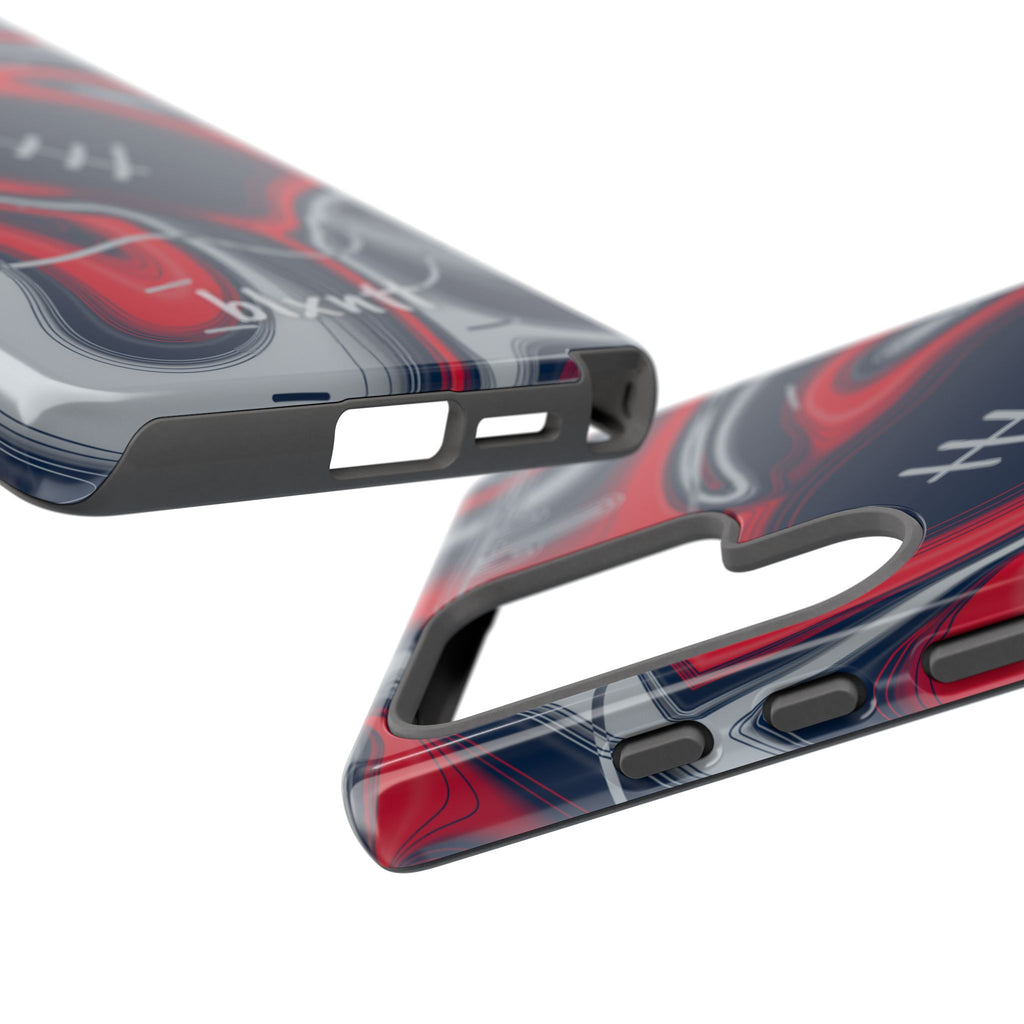 Navy, Red & Silver Trippy Football Phone Case