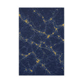 Neon Mycelium - Mustard Navy Glossy Canvas