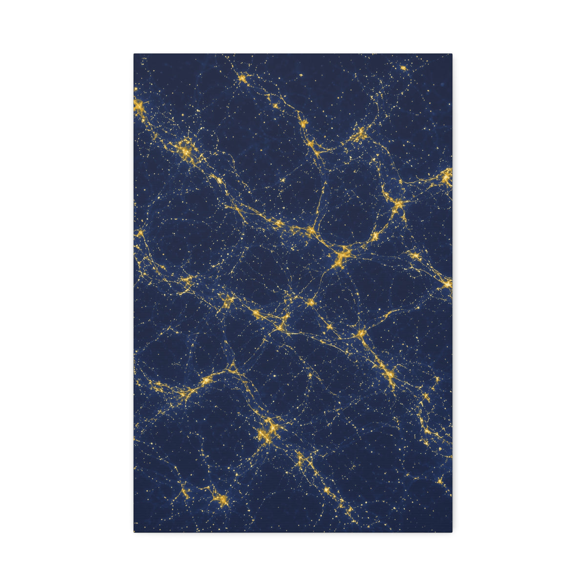 Neon Mycelium - Mustard Navy Glossy Canvas