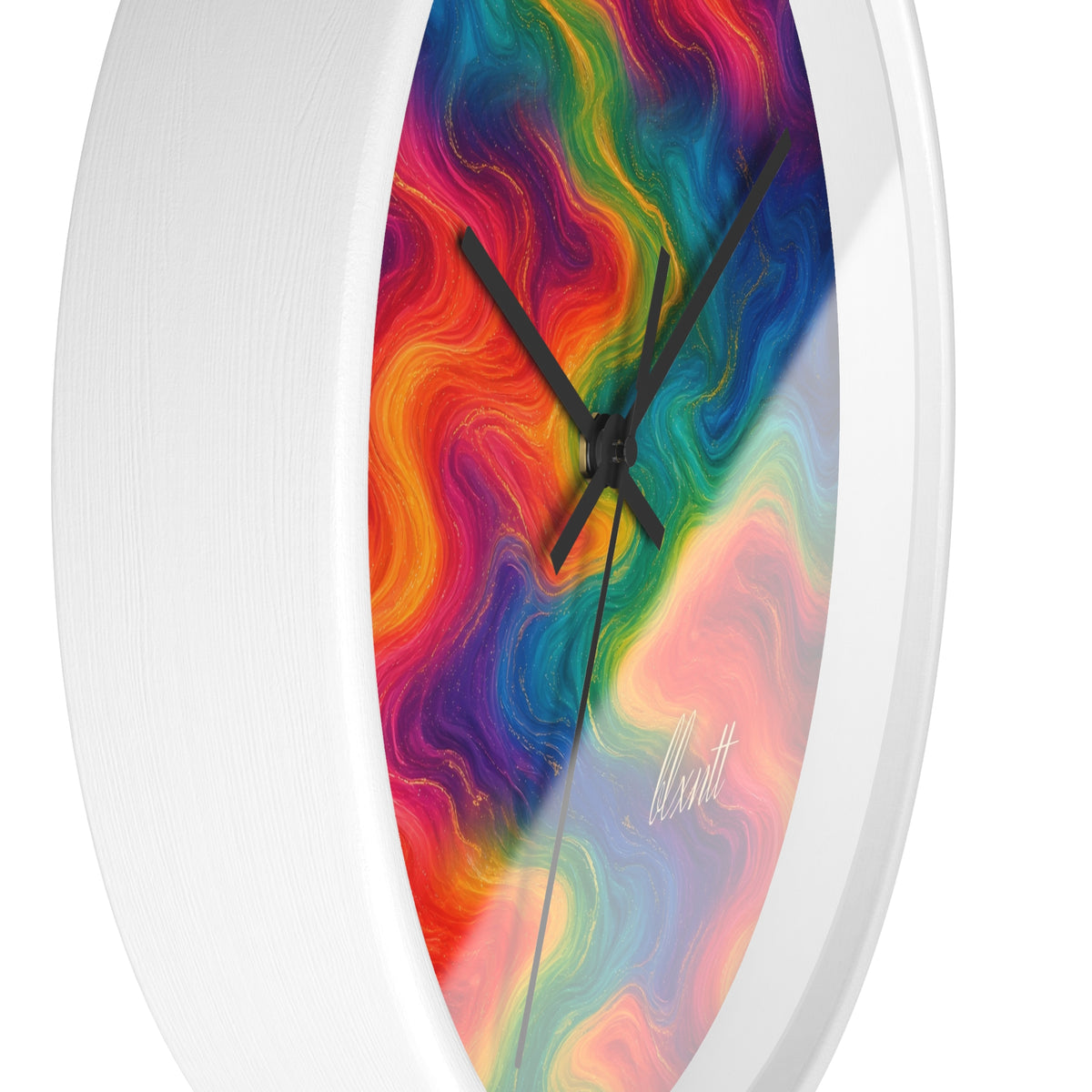 Rainbow Marble Wall Clock
