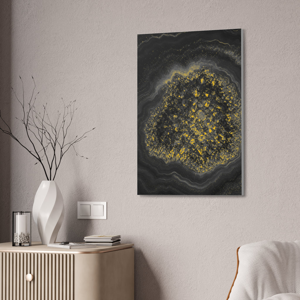Geode Core - Mono Gold Spark Glossy Canvas
