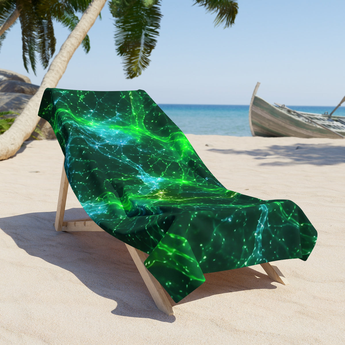 Neon Mycelium - Mermaid Beach Towel