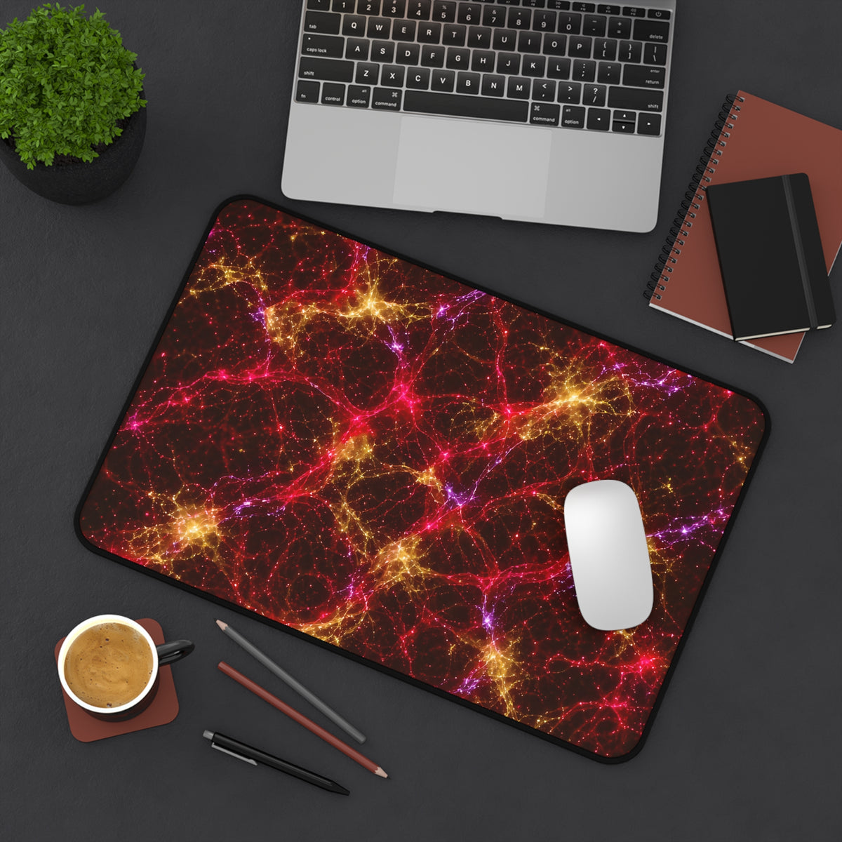 Neon Mycelium - Rainbow Nerve Desk Mat
