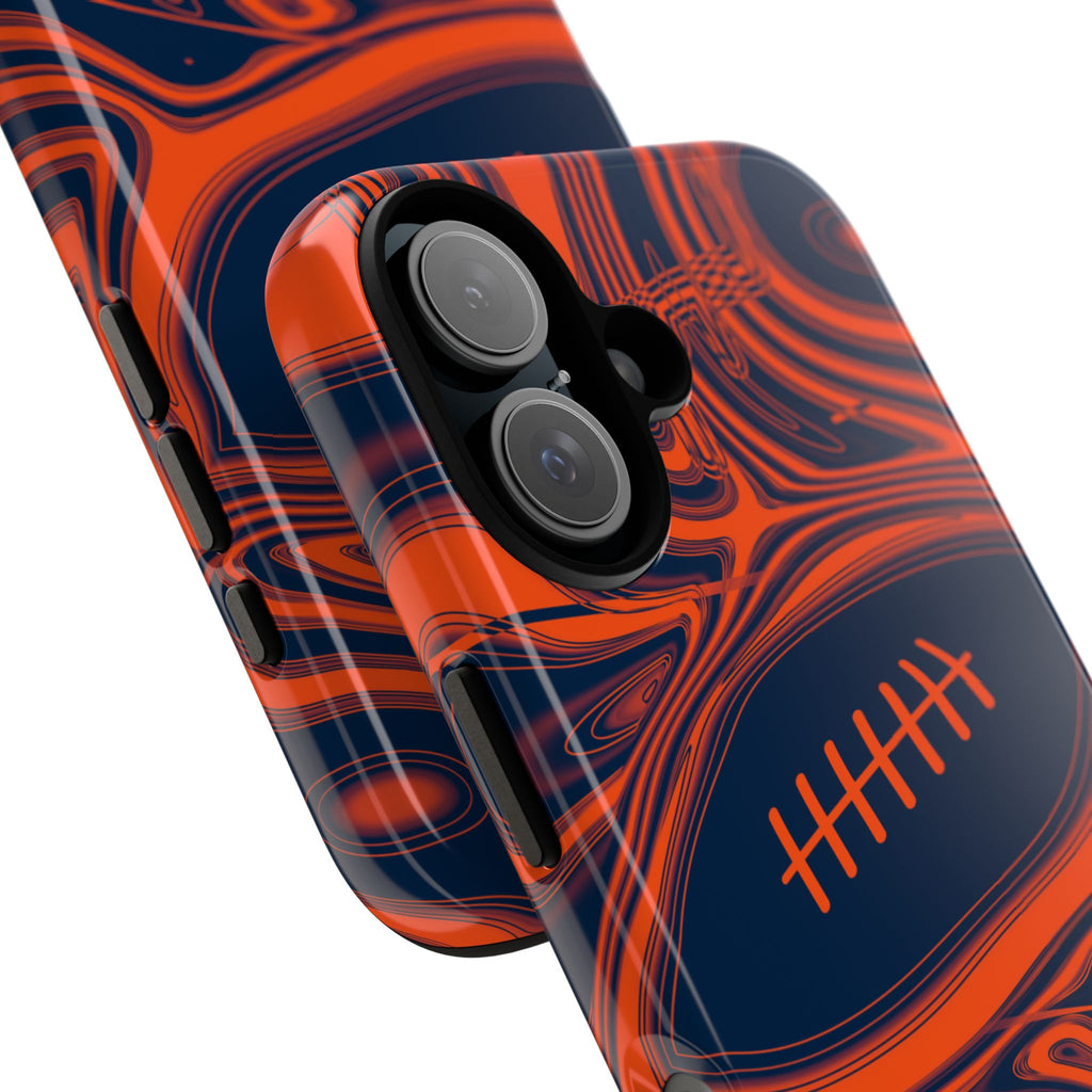 Orange & Navy Trippy Football Phone Case
