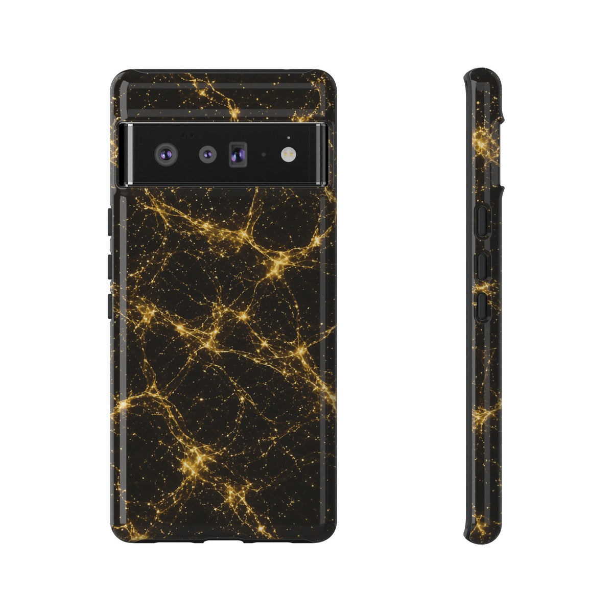 Neon Mycelium - Gold Filigree Phone Case