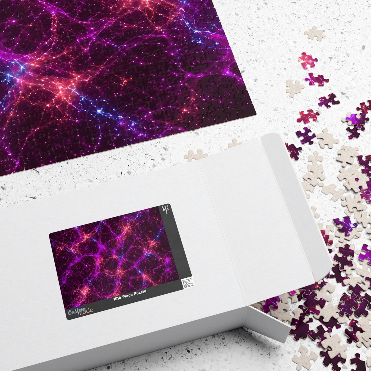 Neon Mycelium - Ember Orchid Jigsaw Puzzle