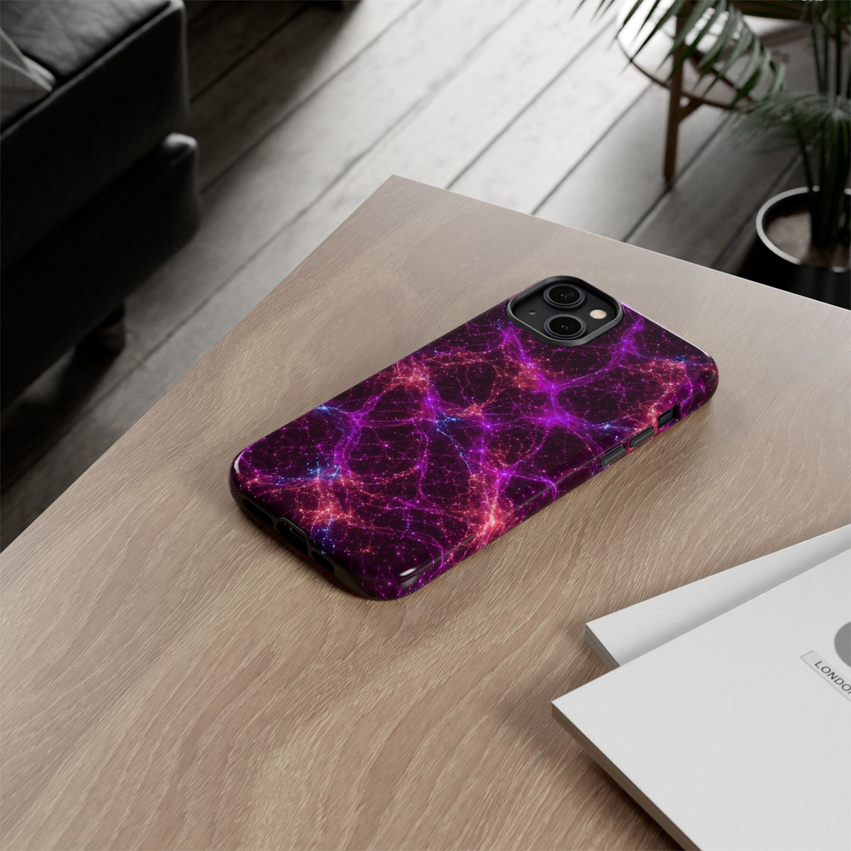 Neon Mycelium - Ember Orchid Phone Case