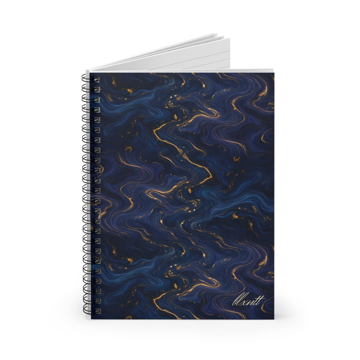 Navy & Gold Marble Spiral Notebook