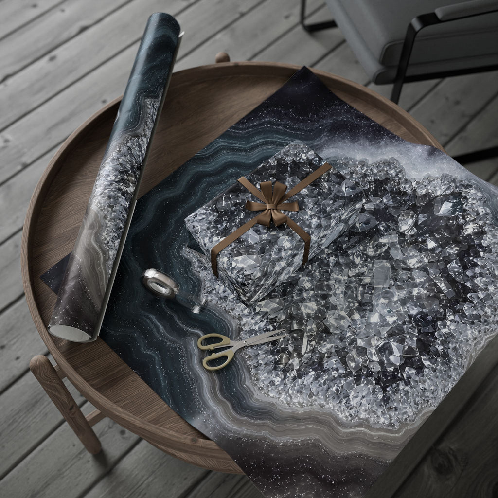 Geode Core - Silver Smoke Wrapping Paper