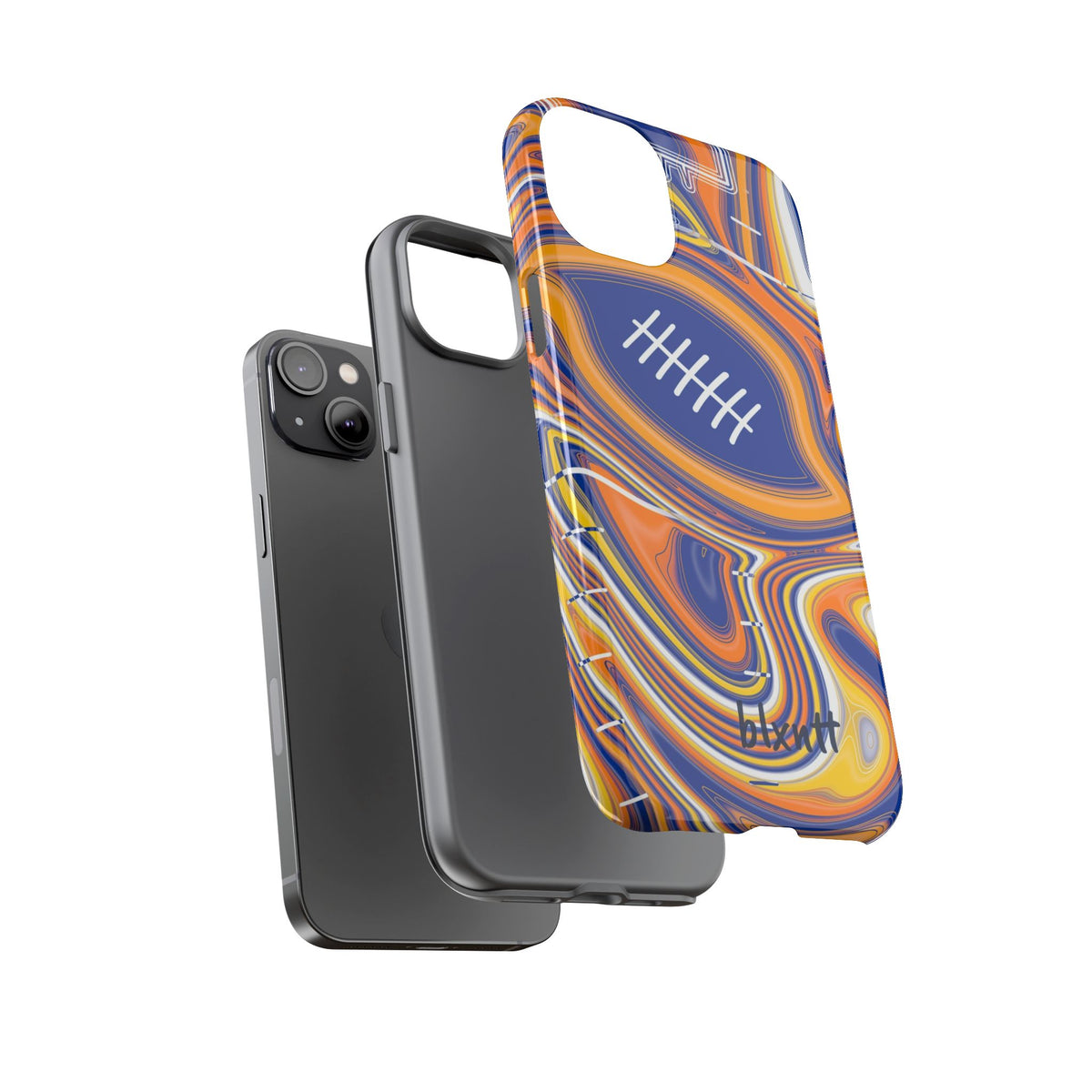 Royal Blue & Yellow Trippy Football Phone Case