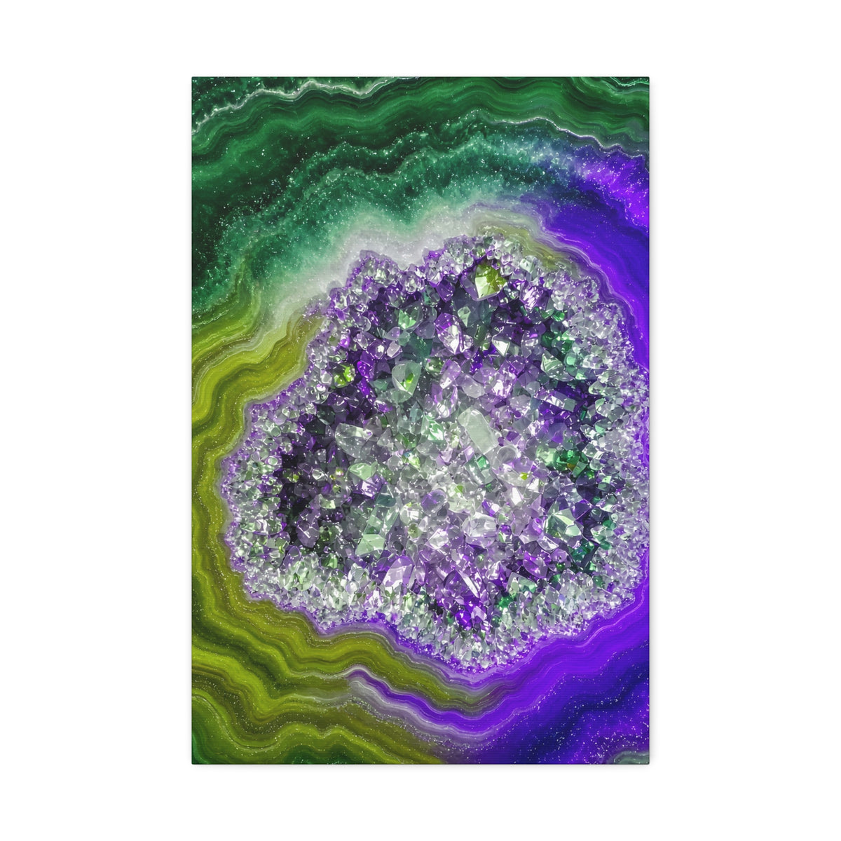 Geode Core - Ruby Emerald Glossy Canvas