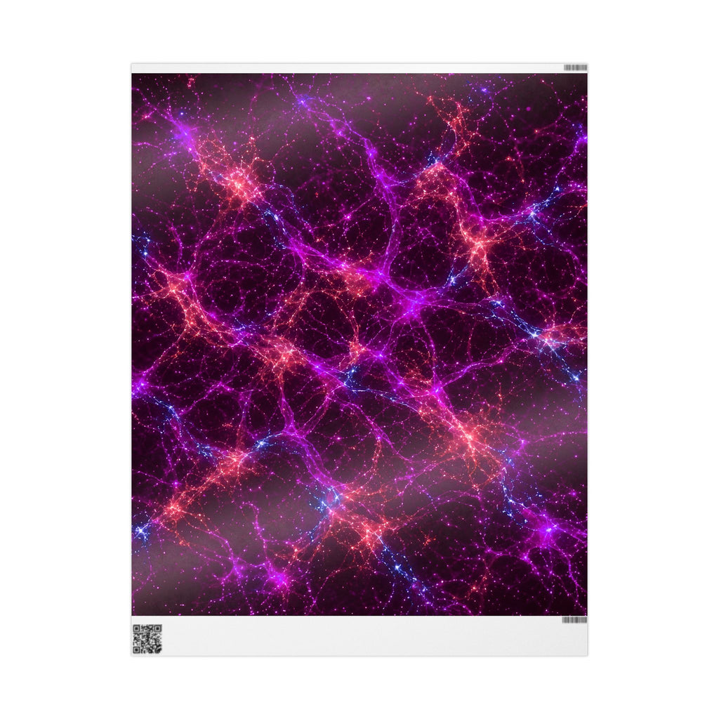 Neon Mycelium - Ember Orchid Wrapping Paper