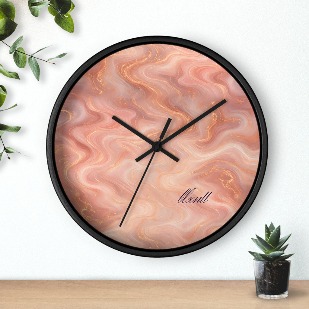 Rose Gold Marble Wall Clock