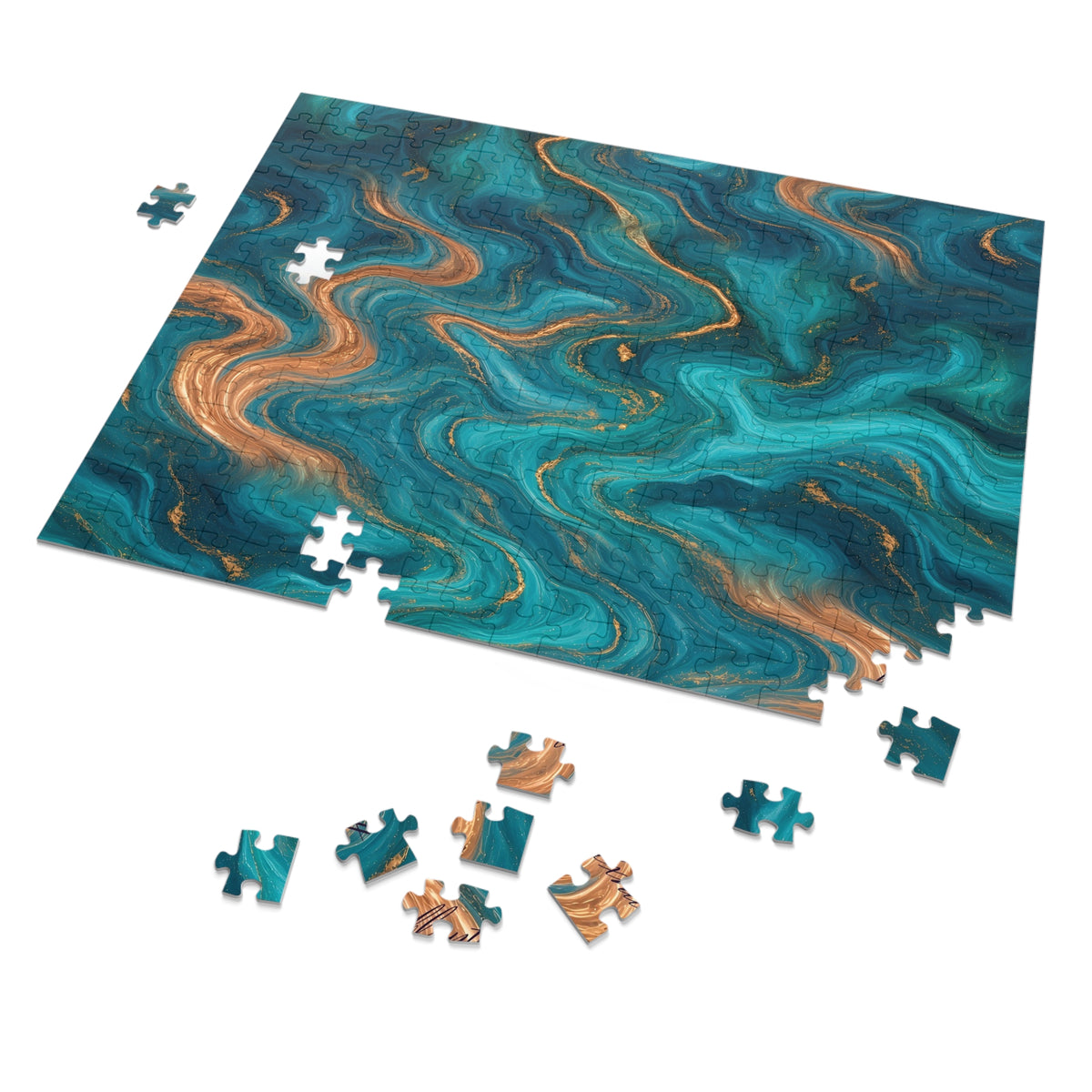 Turquoise & Copper Marble Puzzle