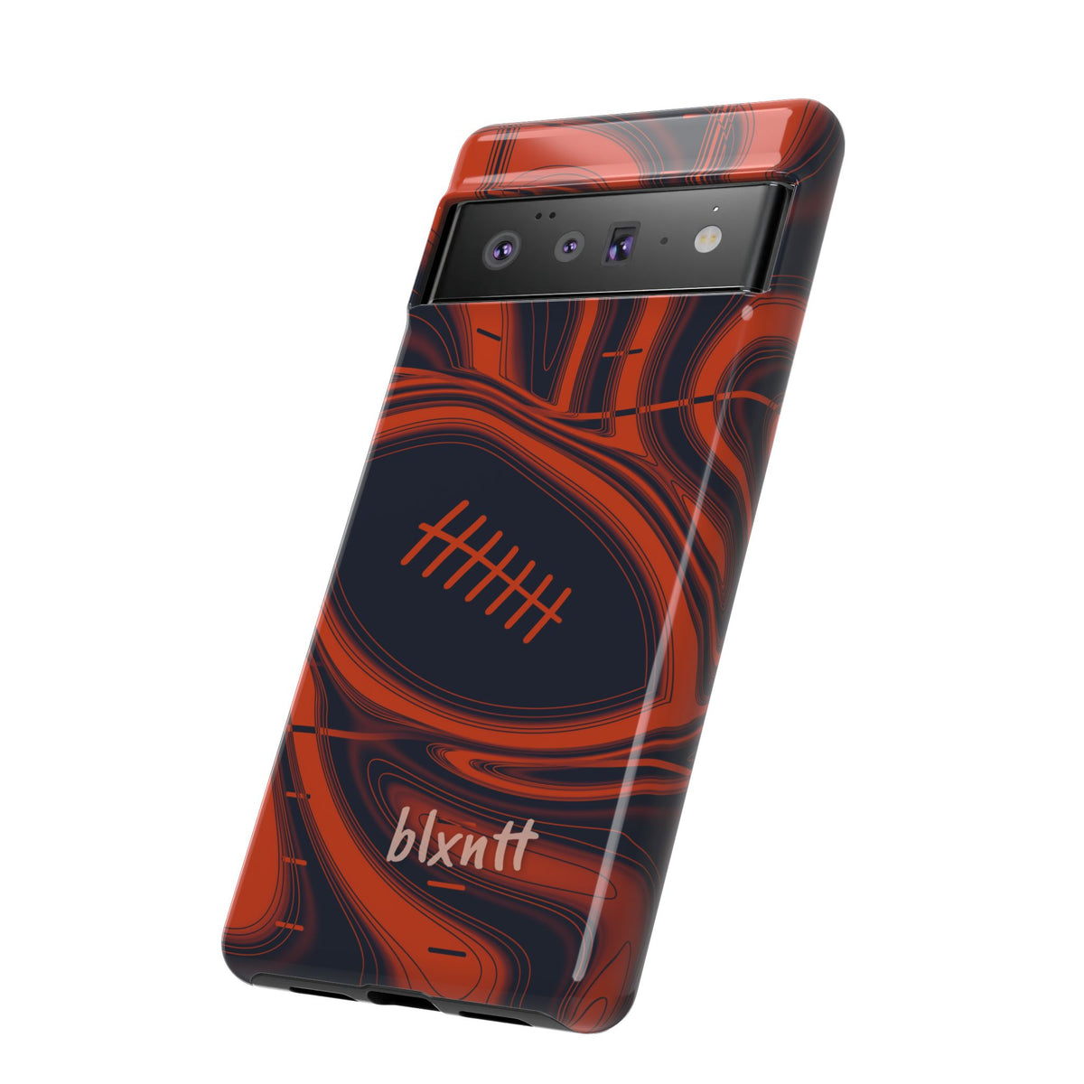 Navy & Orange Trippy Football Phone Case
