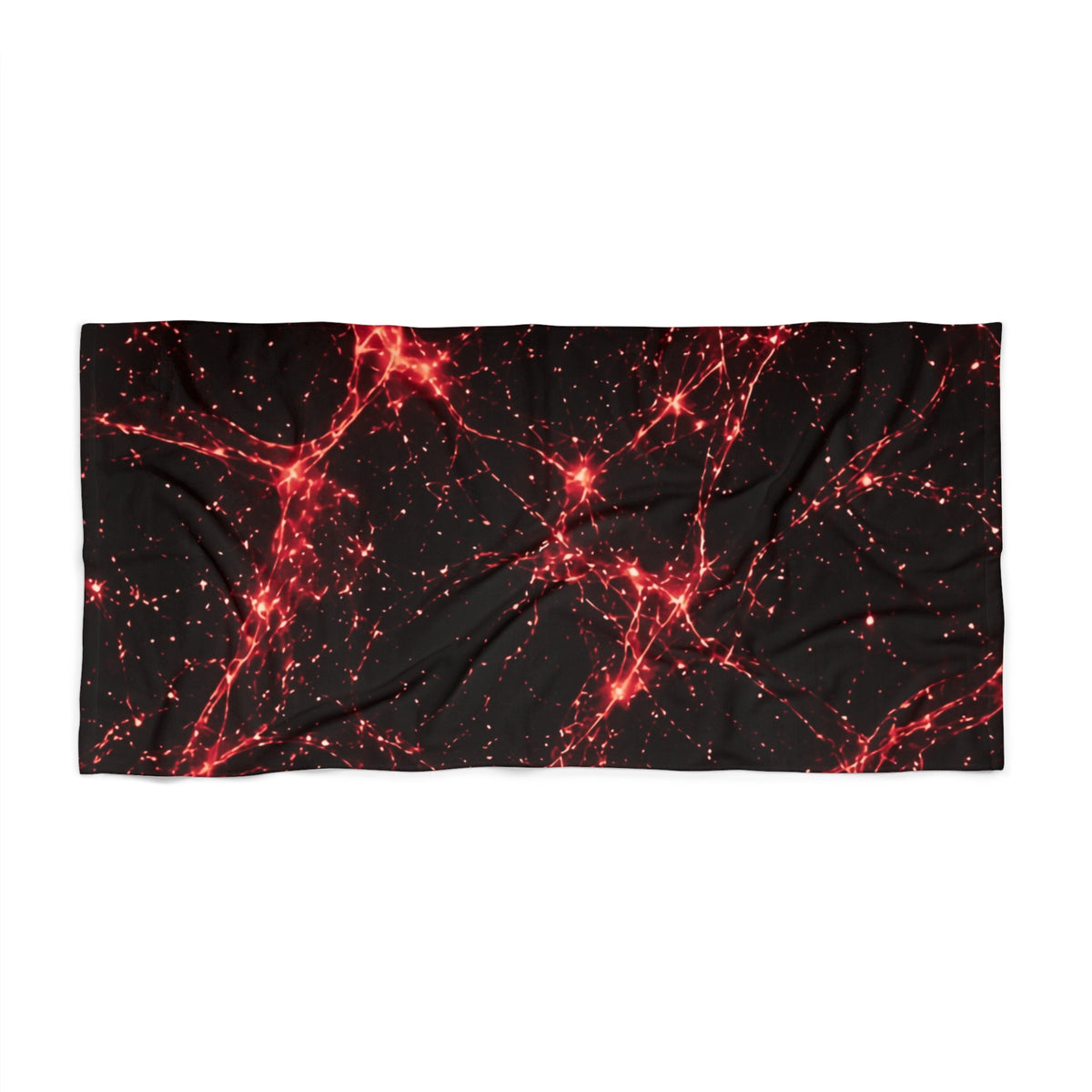 Neon Mycelium - Blood Moon Beach Towel