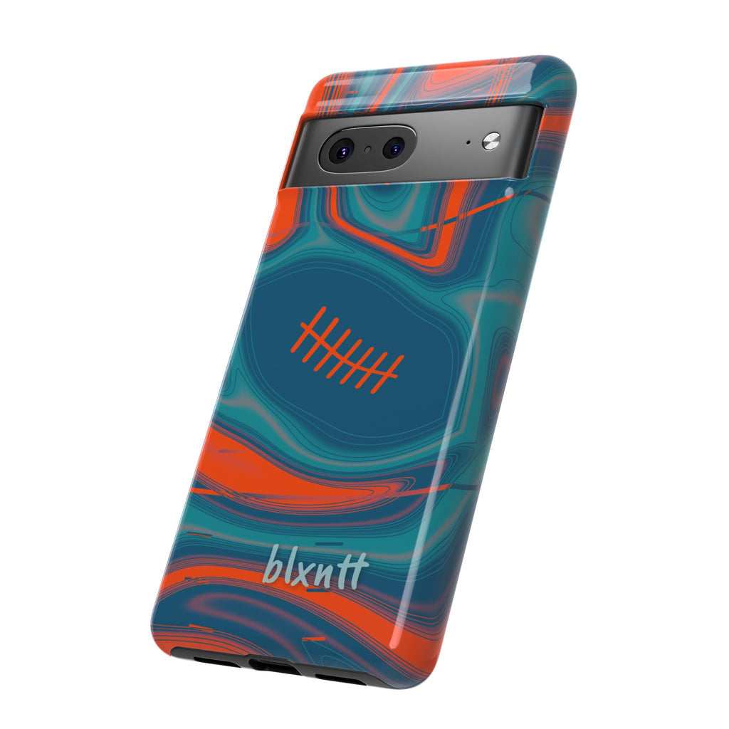 Aqua & Orange Trippy Football Phone Case