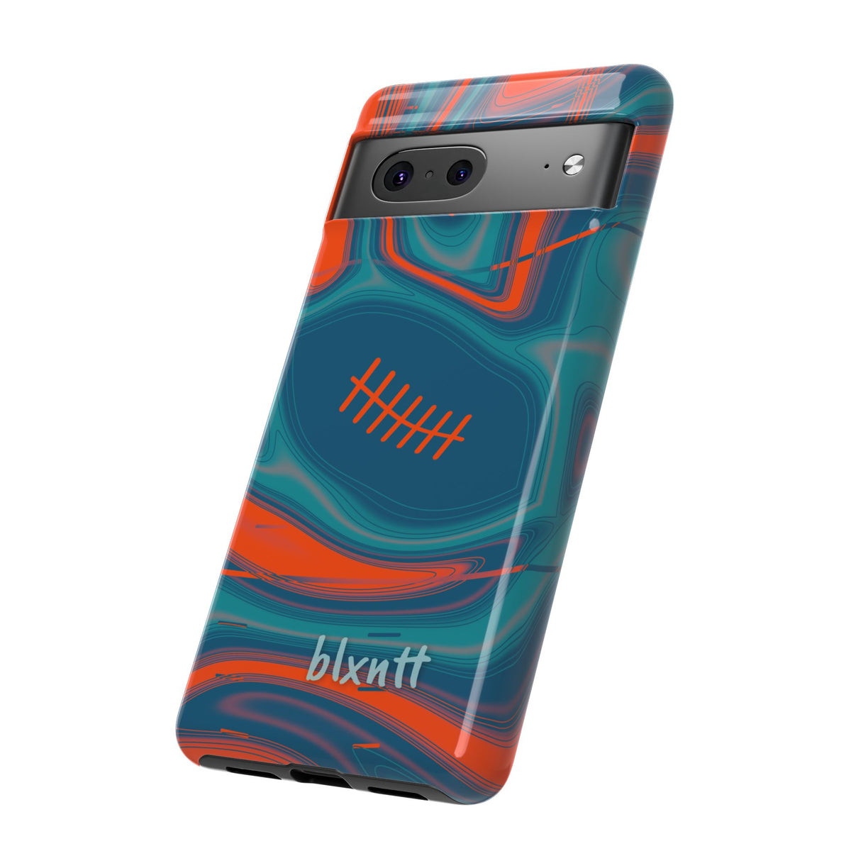 Aqua & Orange Trippy Football Phone Case