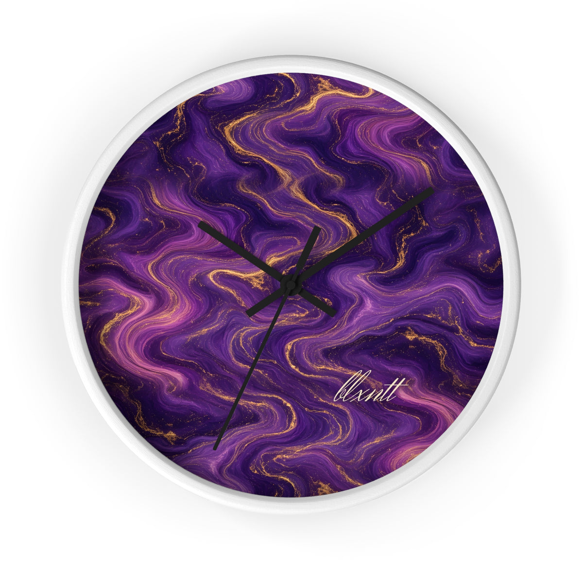 Royal Purple Marble Wall Clock