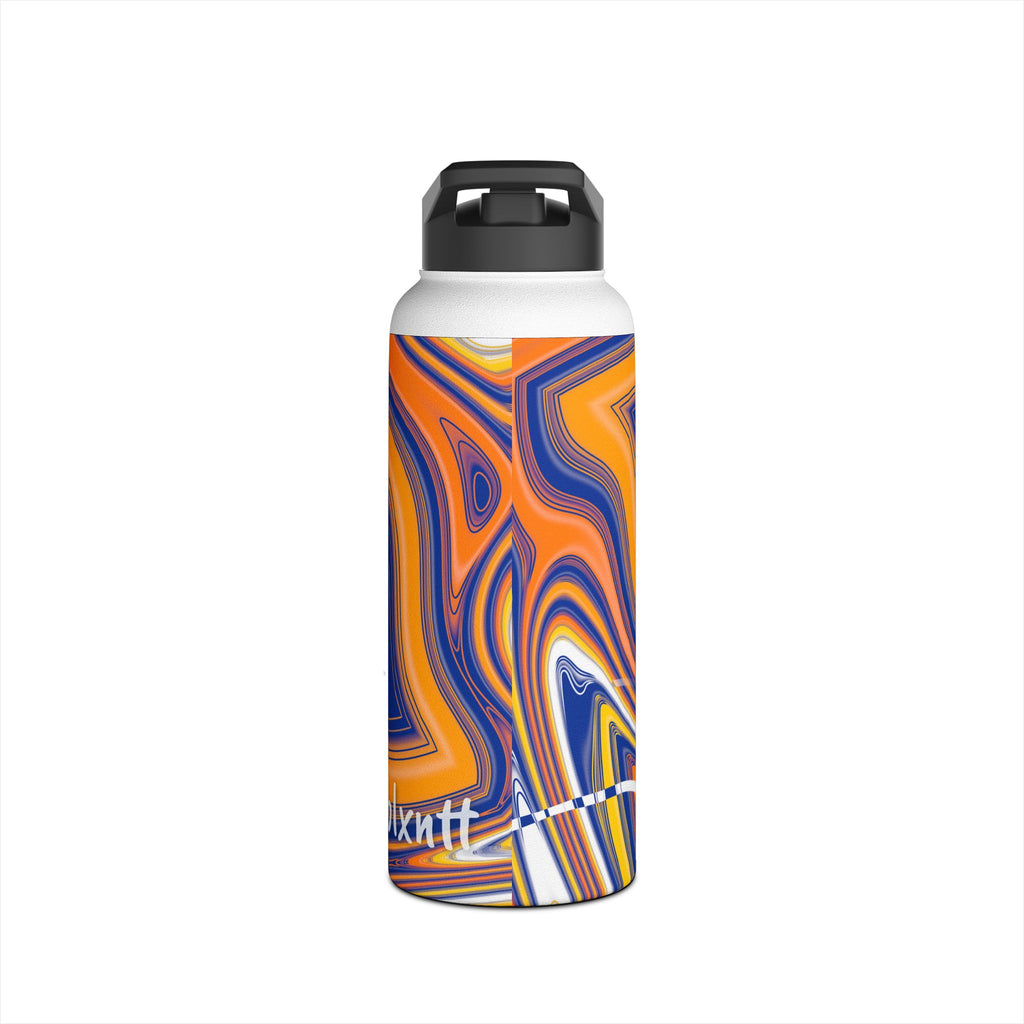 Royal Blue & Yellow Trippy Football Water Bottle