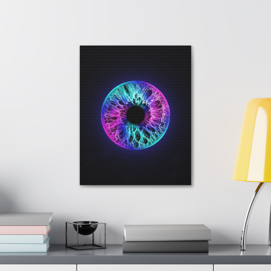 BLXNTT Iris – Lace Web Galaxy Teal Magenta Glossy Canvas