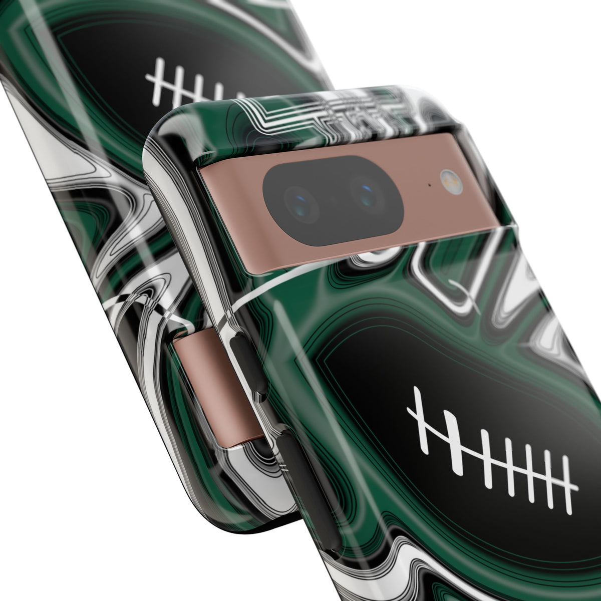 Hunter Green & White Trippy Football Phone Case