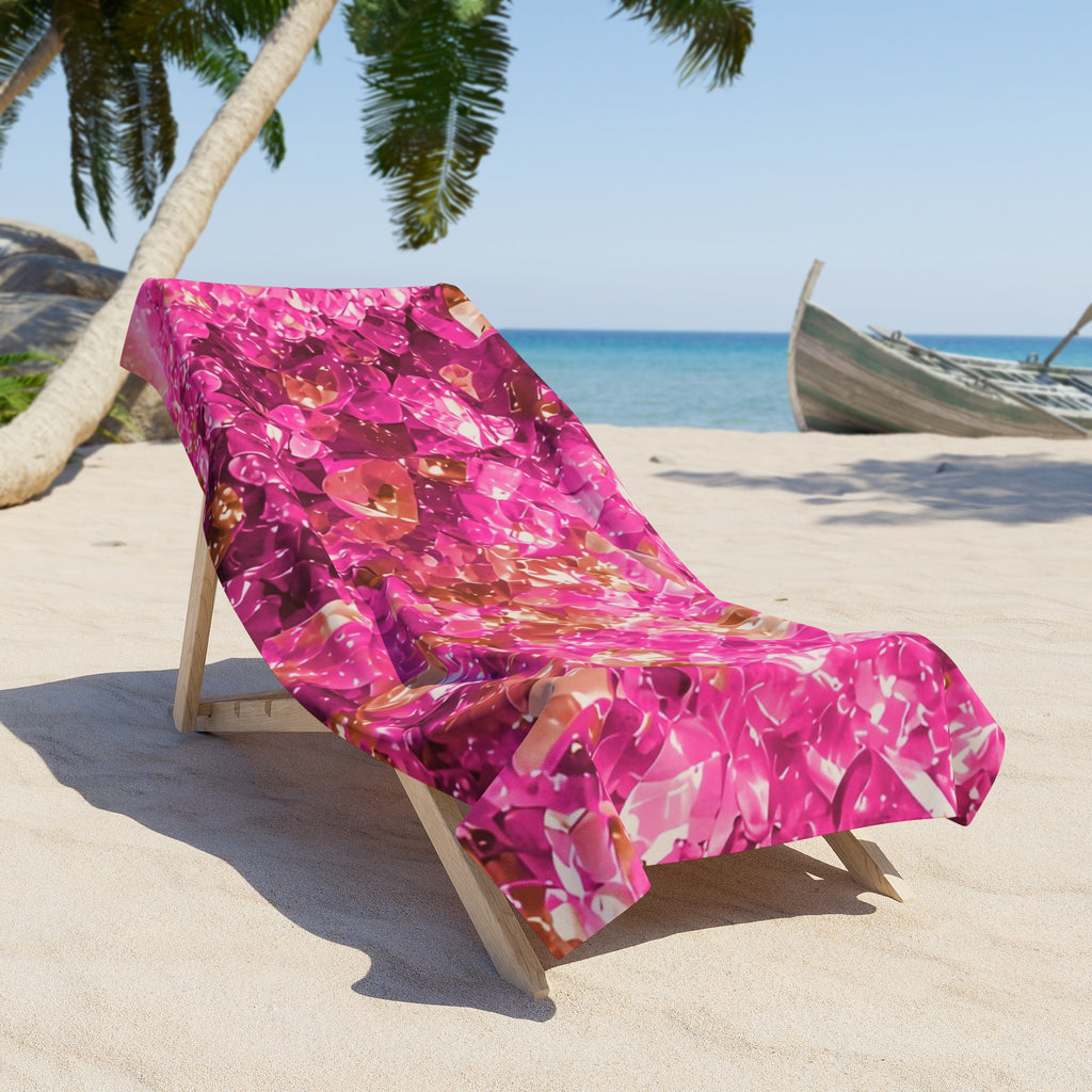 Geode Core - Terracotta Neon Beach Towel