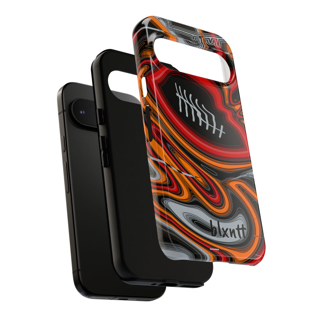 Red, Orange & Pewter Trippy Football Phone Case